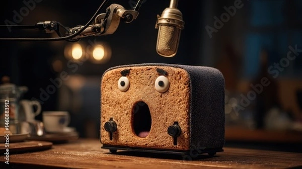 Obraz A  surprised, expressive piece of toast, featured in a dramatic scene.