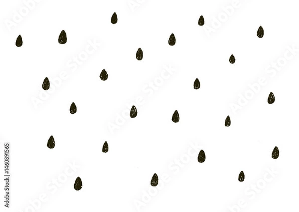 Obraz スイカの種　雨粒　ドット