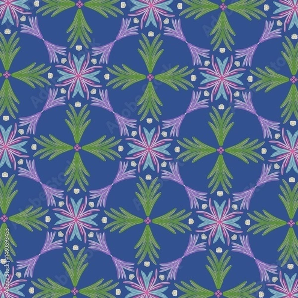 Fototapeta Background pattern, fabric pattern, floral pattern, abstract image used for fabric design, geometric pattern.