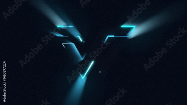 Fototapeta Outline Glow Light Horizontal Logo Reveal AET 258