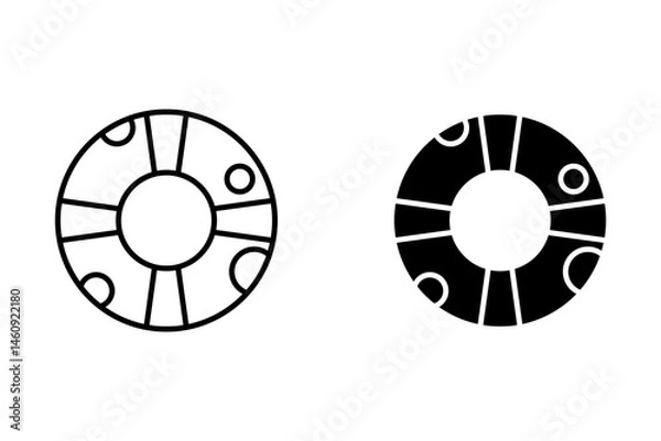 Fototapeta Rubber ring icons in outline and fill. vector illustration for ui.