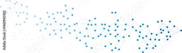 Fototapeta Abstract Neural Network Connections on Transparent Background. Blue Plexus technology futuristic network