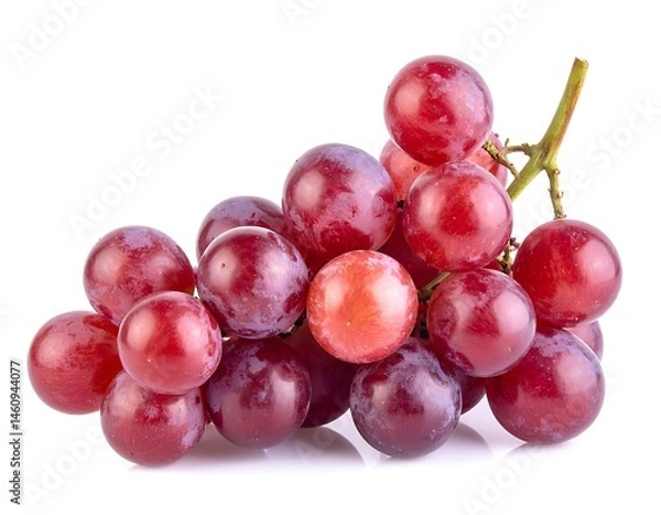 Obraz Red Grape Bunch on White Background