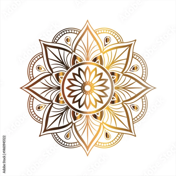 Obraz Luxury Mandala in Islamic Arabesque Style: Transparent Floral Pattern for Elegant Invitations