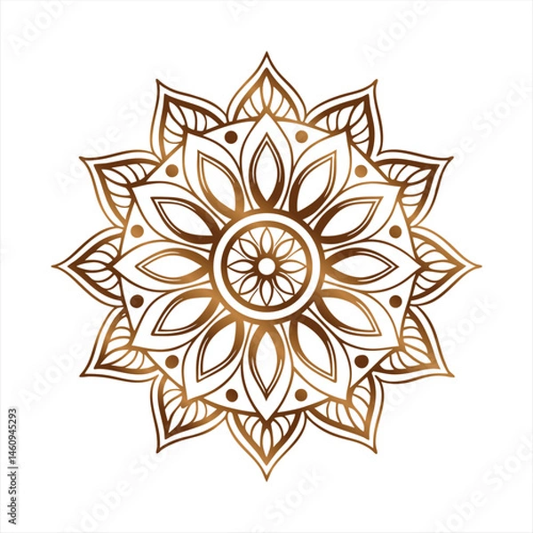 Obraz Luxury Mandala in Islamic Arabesque Style: Transparent Floral Pattern for Elegant Invitations