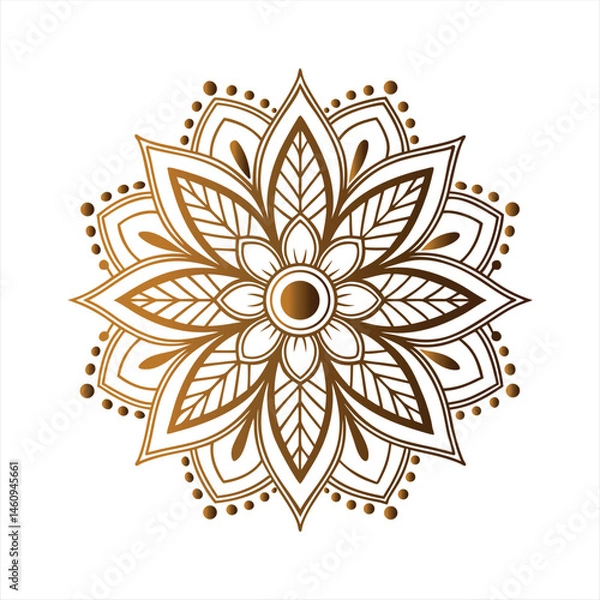 Obraz Luxury Mandala in Islamic Arabesque Style: Transparent Floral Pattern for Elegant Invitations