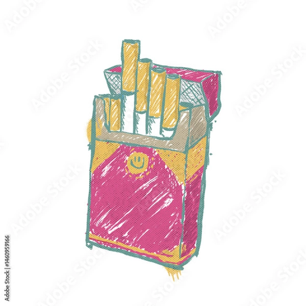 Fototapeta cigarettes on white illustration