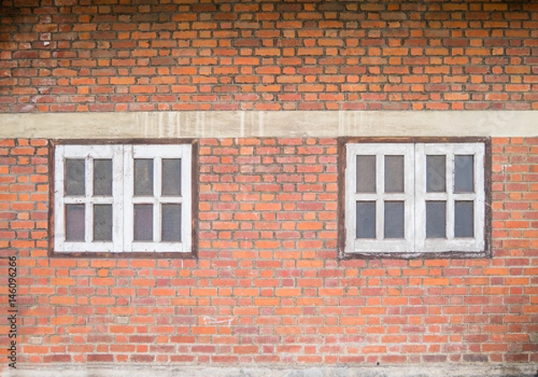 Fototapeta Old brickwall and the window