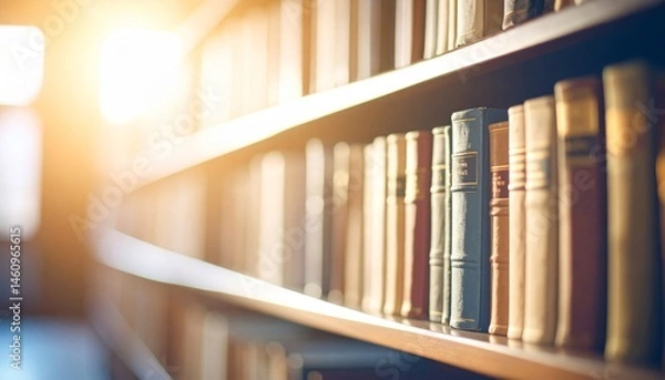 Obraz Many books arranged in line