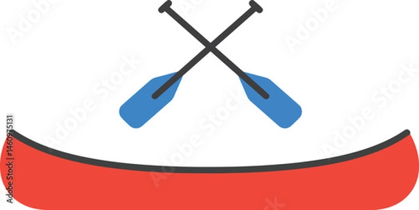 Obraz side view canoe vector art