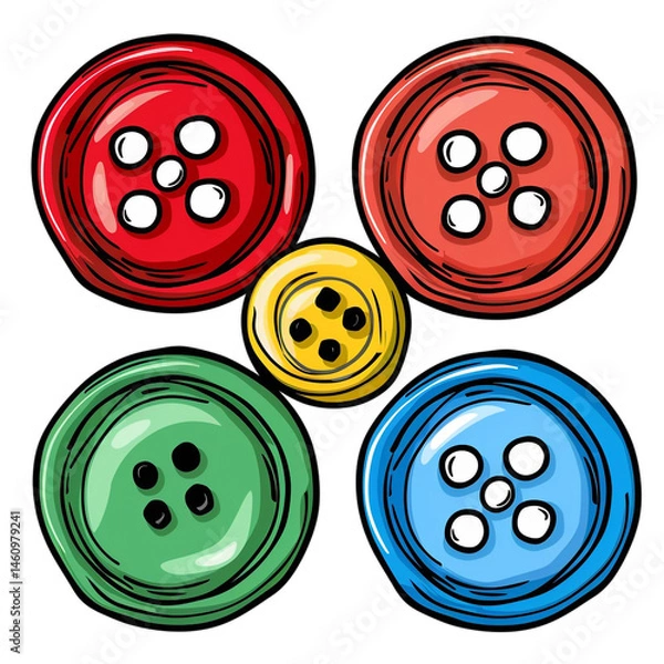 Obraz Shirt Buttons Illustration Vector Isolated on Transparent Background