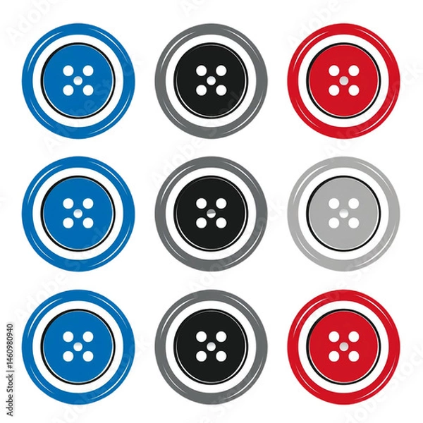 Obraz Shirt Buttons Illustration Vector Isolated on Transparent Background