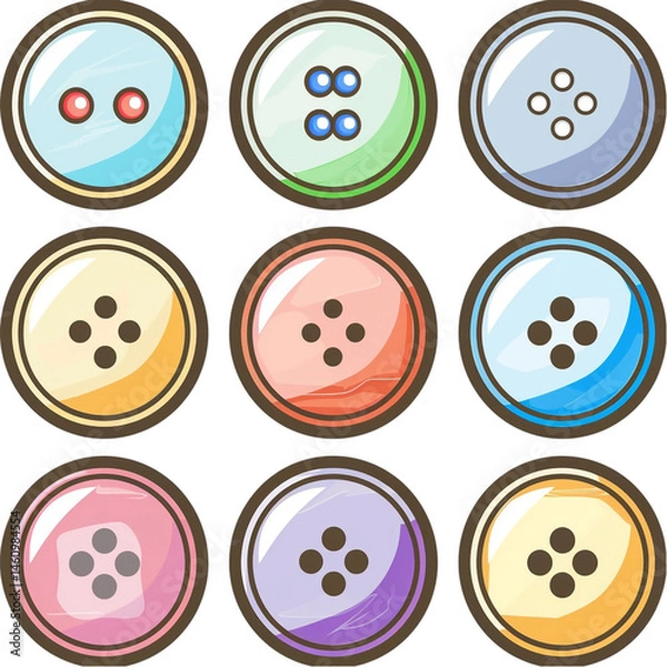 Obraz Shirt Buttons Illustration Vector Isolated on Transparent Background