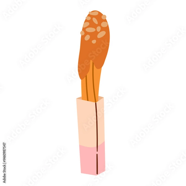Fototapeta Churros icon. Illustration of traditional Spanish and Mexican sweet dessert and chocolate dip isolated on a white background. Vector 10 EPS. Hand drawn doodle illustration.