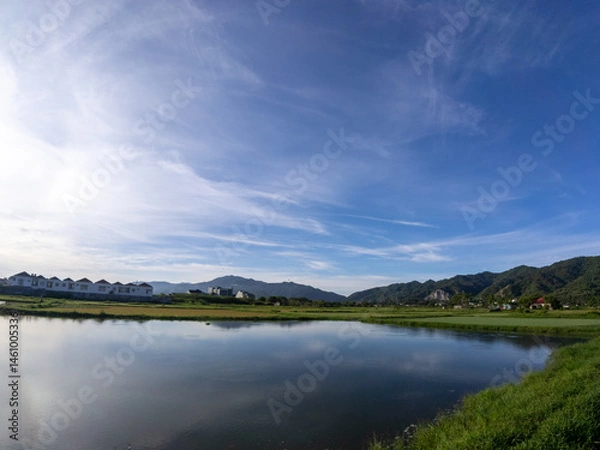 Fototapeta Scenic Lake and Mountain Landscape Reflection