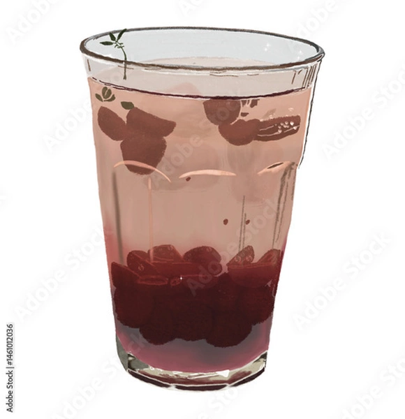 Obraz Cherry Ade Beverage Delicious Fruit Design Vector Illustration