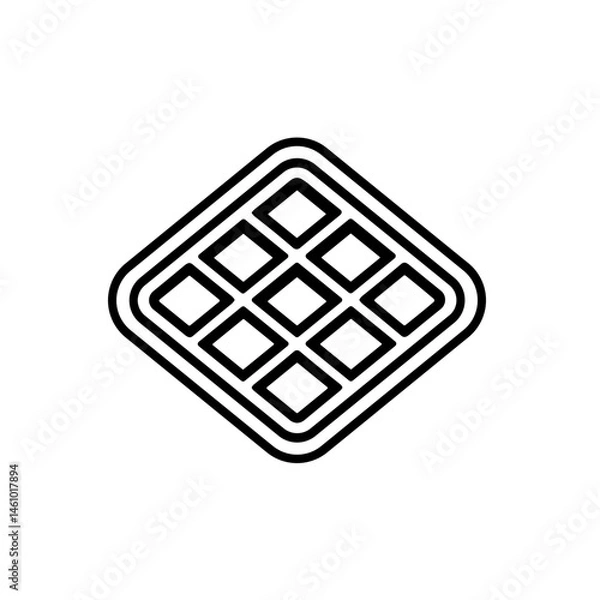 Obraz Simple black Waffle flat Icon