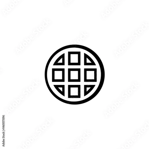 Obraz Simple black Waffle flat Icon
