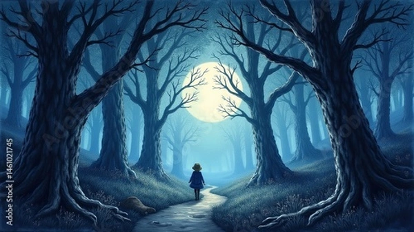 Obraz Moonlit Forest Exploration
