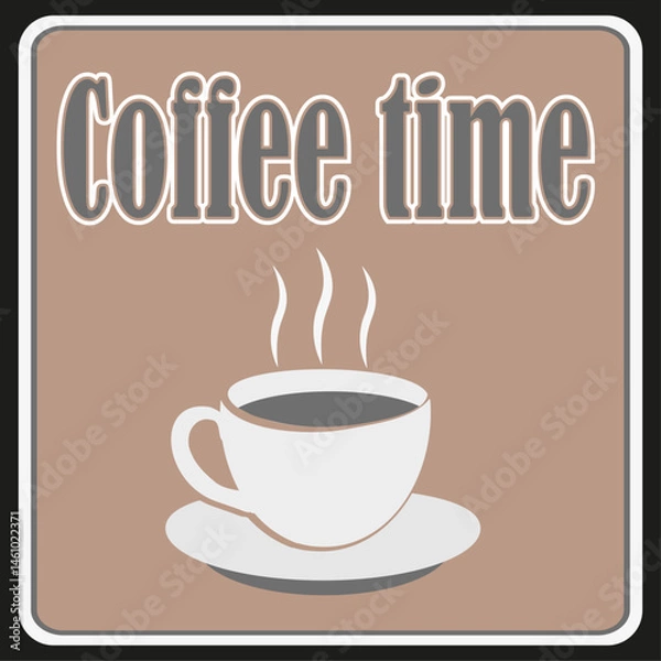 Obraz  Coffee time, time for a break with a cup of hot black coffee. 