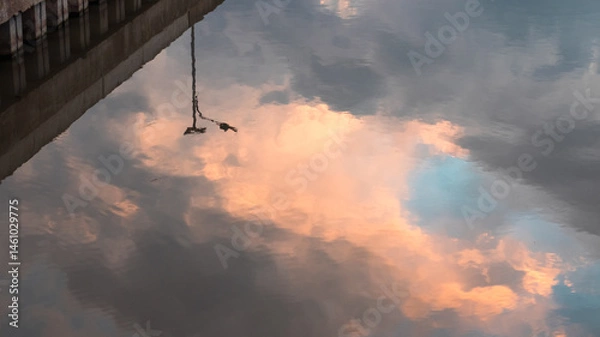 Fototapeta Reflection of Clouds in Water at Dusk