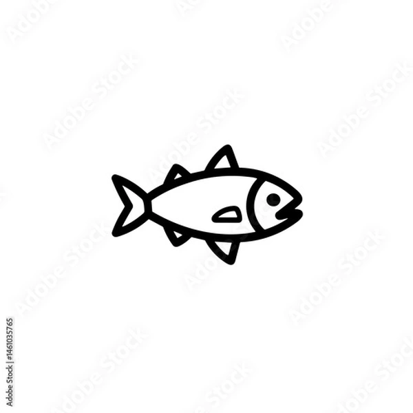 Obraz Simple fish salmon black flat icon