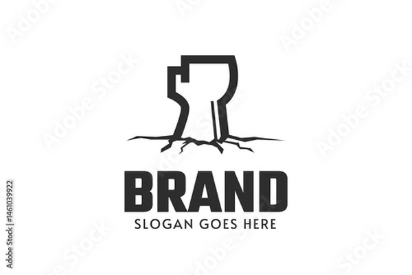 Obraz A fist from the ground logo design