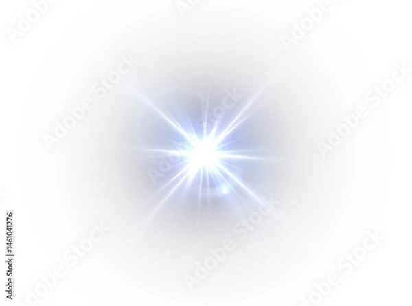 Fototapeta  PNG image featuring a dazzling burst of sunlight, radiant beams, magical glow, and a transparent effect that enhances the atmosphere of energy and brilliance.