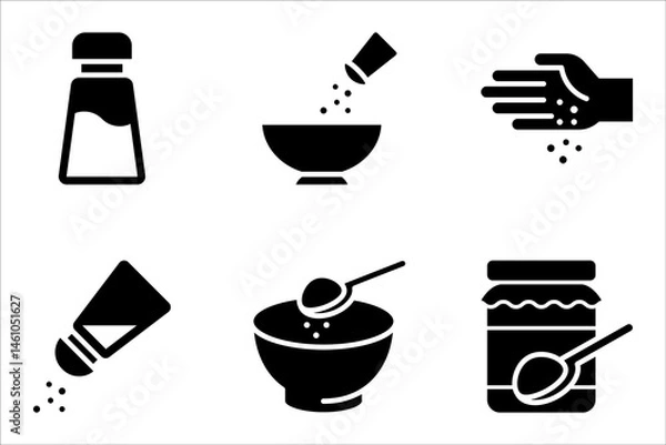 Fototapeta Salt and pepper icons set. Spice icon symbol in line style. vector illustration on white background
