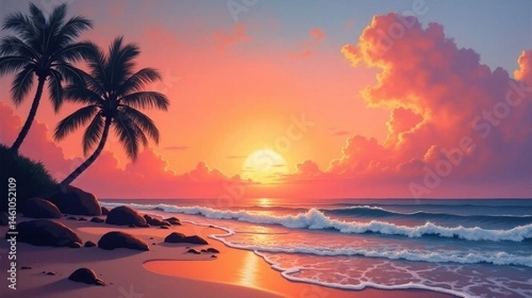 Obraz Horizon Glow: Beach at Dusk