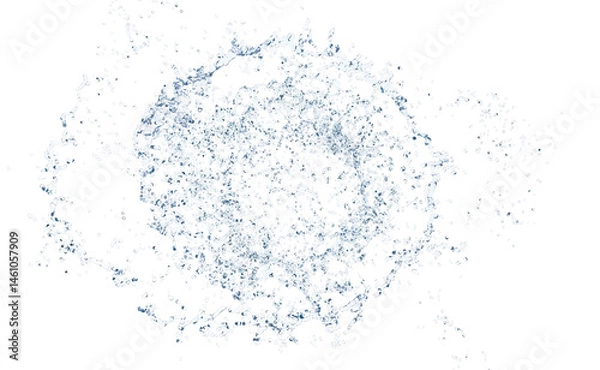 Obraz 3d water splash transparent, clear blue water scattered around isolated. 3d render illustration