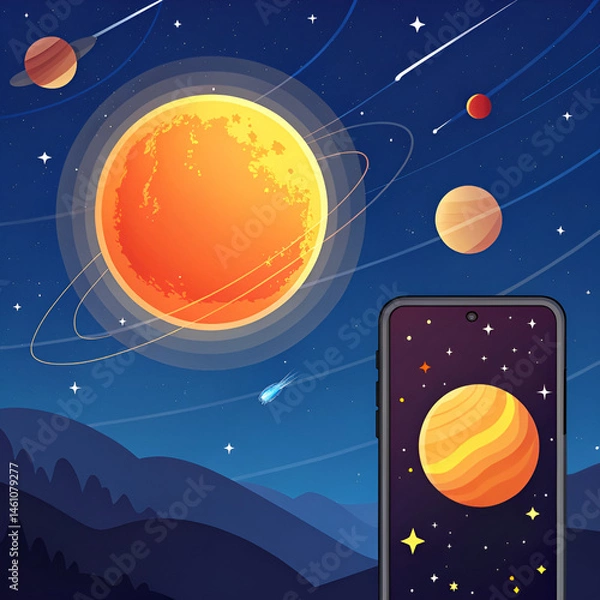 Obraz vector illustration of a solar system