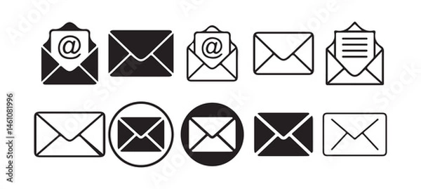 Obraz Email concept vector icon . isolated transparent , open email address , newsletter sign Mail icon set Victor illustration.