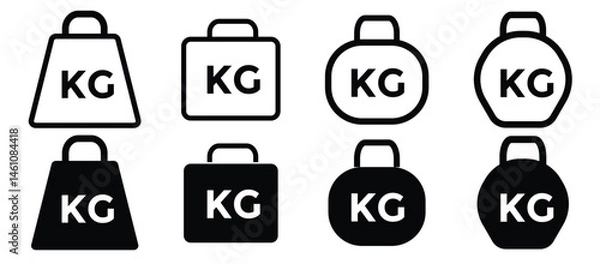 Fototapeta Weight heavy kg icon. weight kilogram icon vector design template. editable stroke isolated on white, linear vector outline illustration
