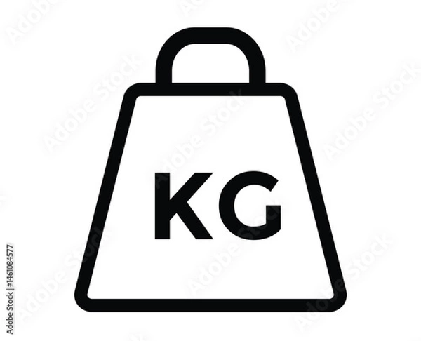 Fototapeta Weight heavy kg icon. weight kilogram icon vector design template. editable stroke isolated on white, linear vector outline illustration

