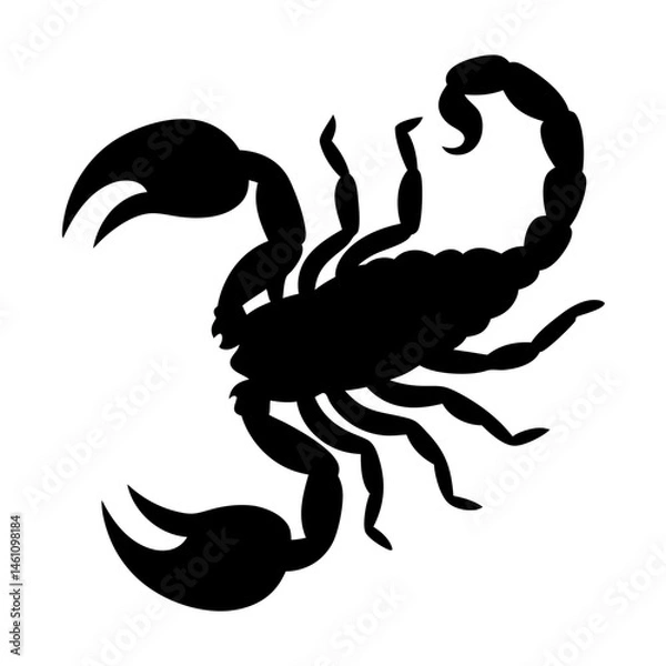Fototapeta Silhouette of a menacing scorpion, ready to strike with its powerful claws