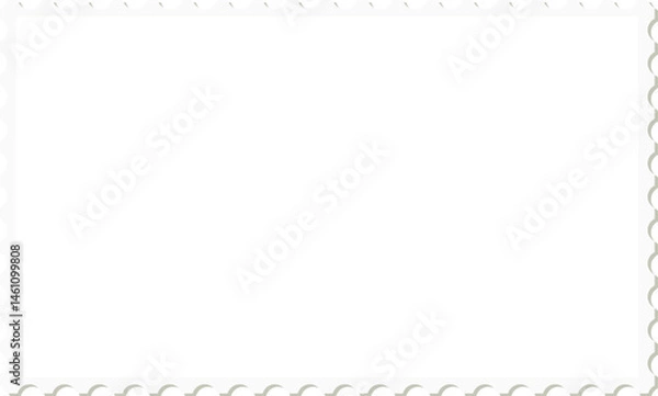 Fototapeta 白いコピースペースがある立体的な長方形の白い切手のフレーム