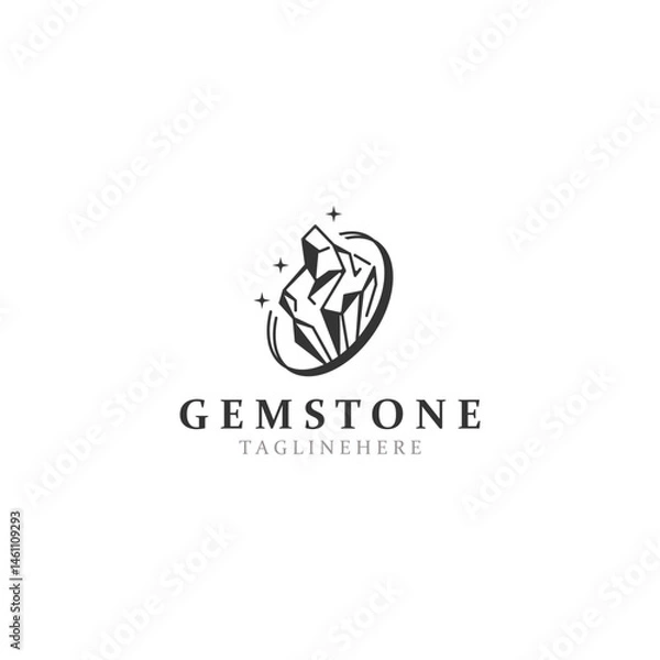 Fototapeta Gemstone modern logo design template for jewelry, boutique and wedding business