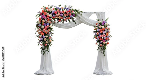 Obraz Event ceremony flower arches design isolated on white or transparent background PNG 