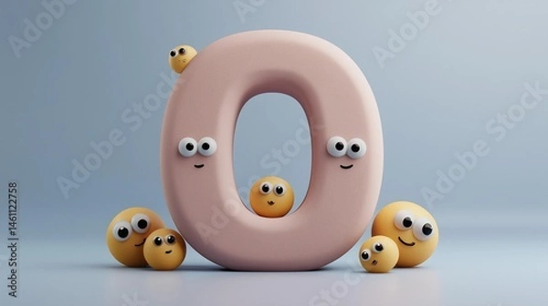 Fototapeta Letter O for Orange – Alphabet for Kids, Educational Learning Poster

