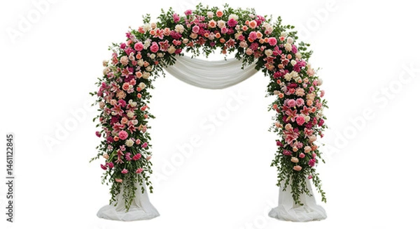 Obraz Event ceremony flower arches design isolated on white or transparent background PNG 