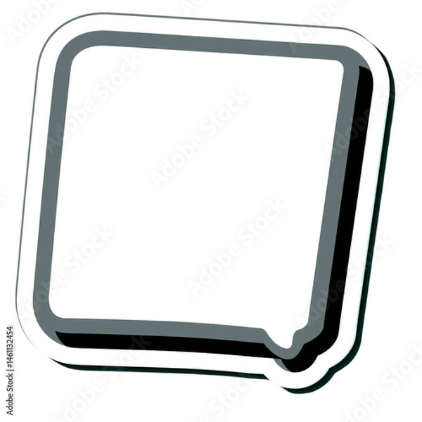 Obraz White Sticker Blank Template with Curled Corner – Isolated on Transparent Background