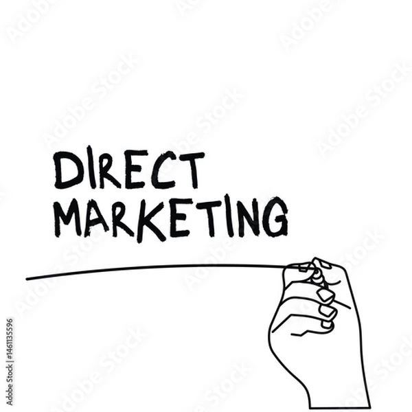 Fototapeta hand holding a pointer with direct marketing text