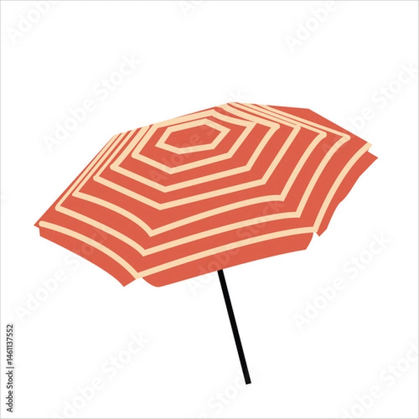 Fototapeta Red beach umbrella isolated. vector