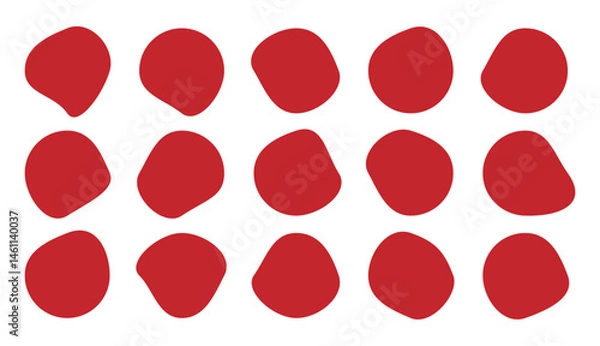 Obraz Blob shapes colorful and black collection vector design elements isolated. Random blob circles icon set.  Isolated on a white background.
