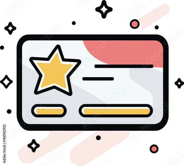 Fototapeta Loyalty card vector illustration with star design for reward program and customer retention strategy
