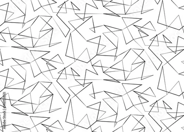Obraz Pattern with black abstract lines on the white background
