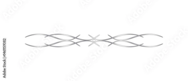 Obraz Classic, Elegant, and Glossy Silver Text Divider – Isolated on White.