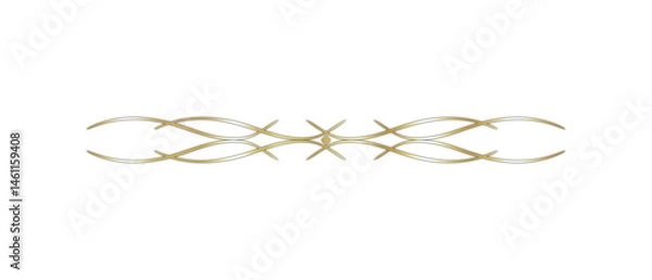 Obraz Classic, Elegant, and Glossy Gold Text Divider – Isolated on White.