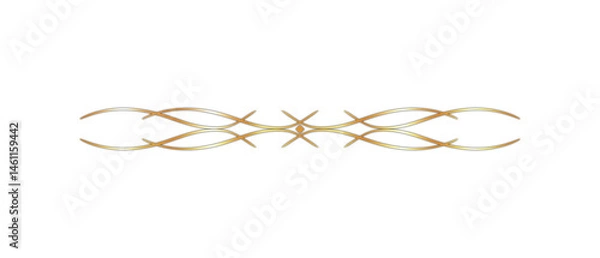 Obraz Classic, Elegant, and Glossy Bronze Text Divider – Isolated on White.
